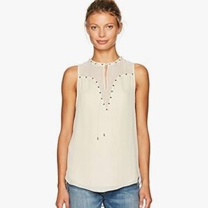 Haute Hippie Ivory Top with Silver Details
